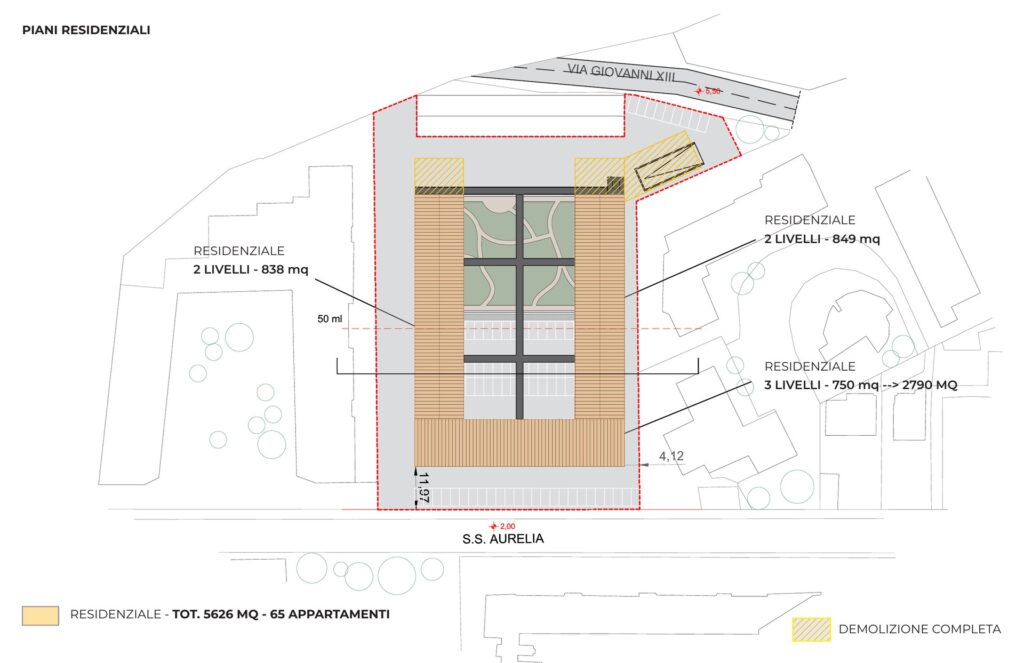 Planimetria dei piani residenziali