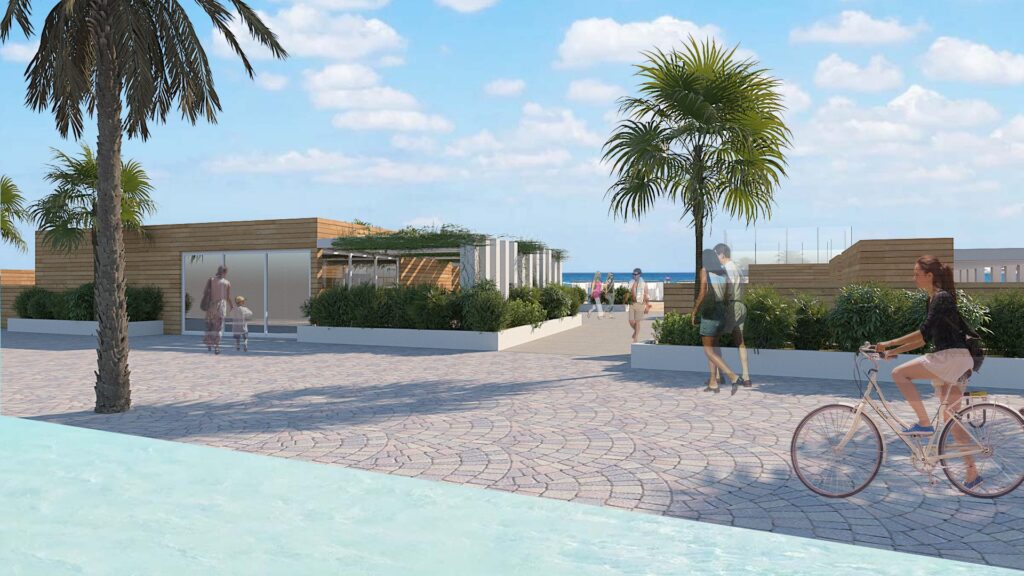 Percorso pedonale e ciclabile verso la spiaggia