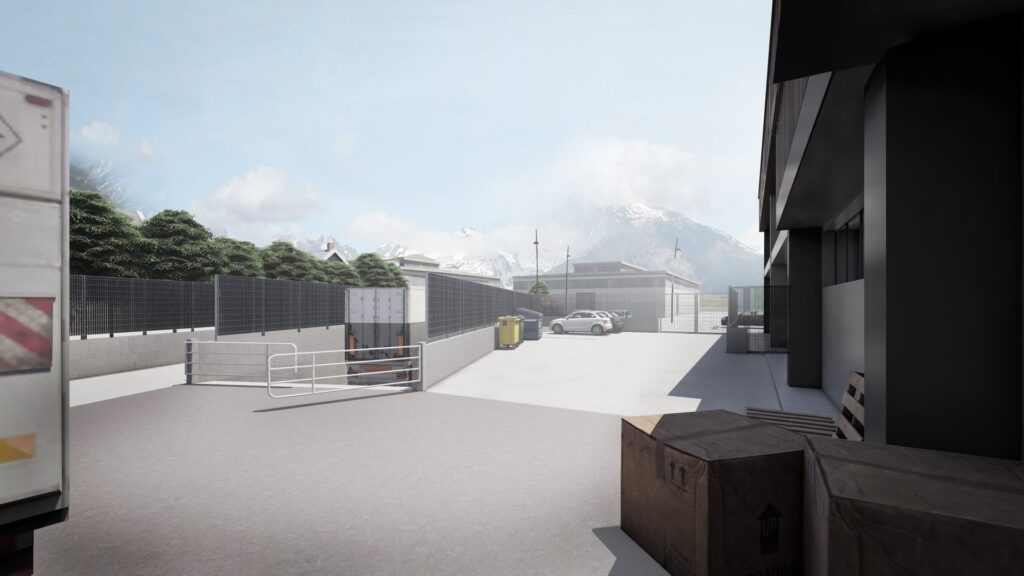 Area di carico e scarico del supermercato Conad di Aosta