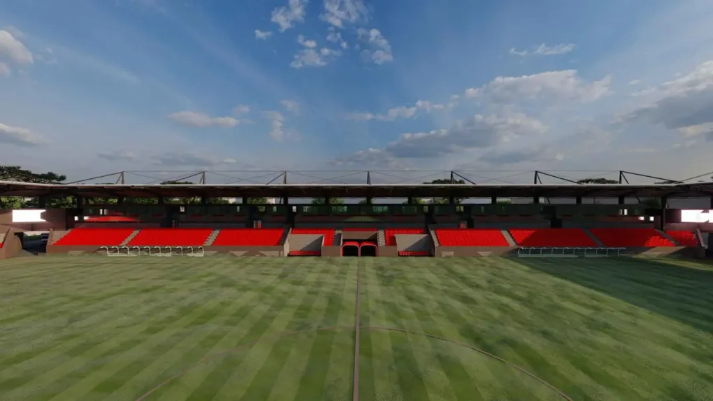 Vista dal campo verso la tribuna principale
