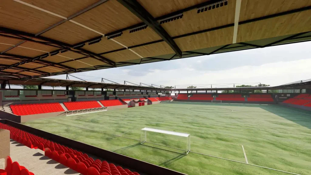 Vista del campo dalla tribuna coperta
